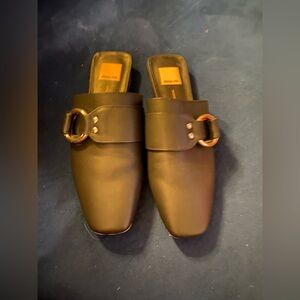 Dolce Vita Black Mules with Buckle Detail